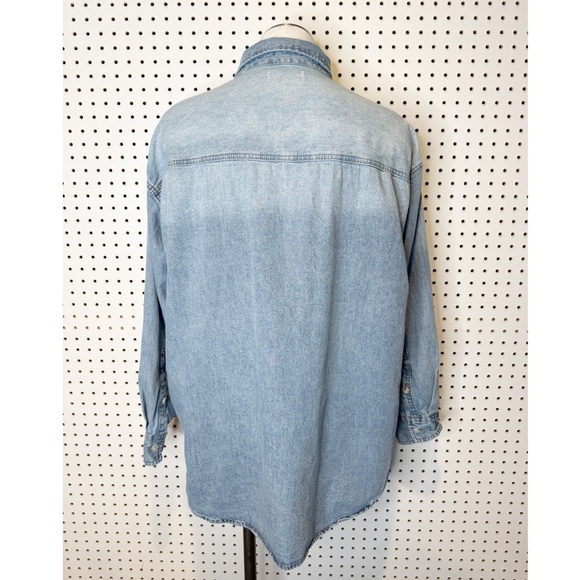 By Together | Denim Button Up Top, Oversized Fit Sz. Medium - Picture 2 of 7